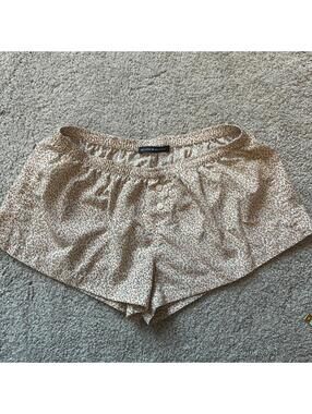 Brandy Melville Cream Floral Button-Front Lounge Shorts One Size